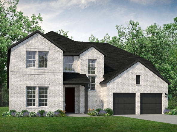 A rendering of a two-story home with a garage at 2521 Burnely Ct.