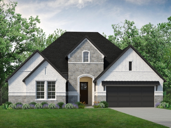 A rendering of a two-story home with a garage at 2605 Burnely Ct.