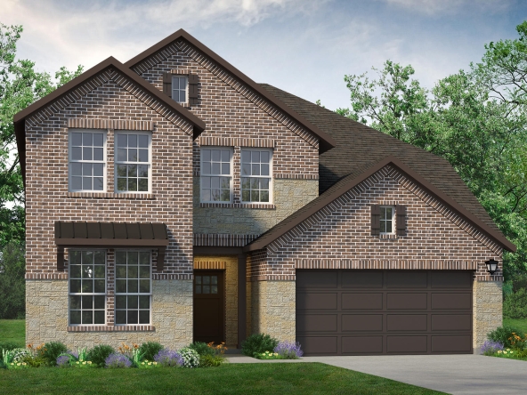 A rendering of a two-story home with a garage at 3713 William Riley St.