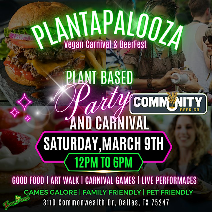 A flyer for the plantapalooza based party and carnival.