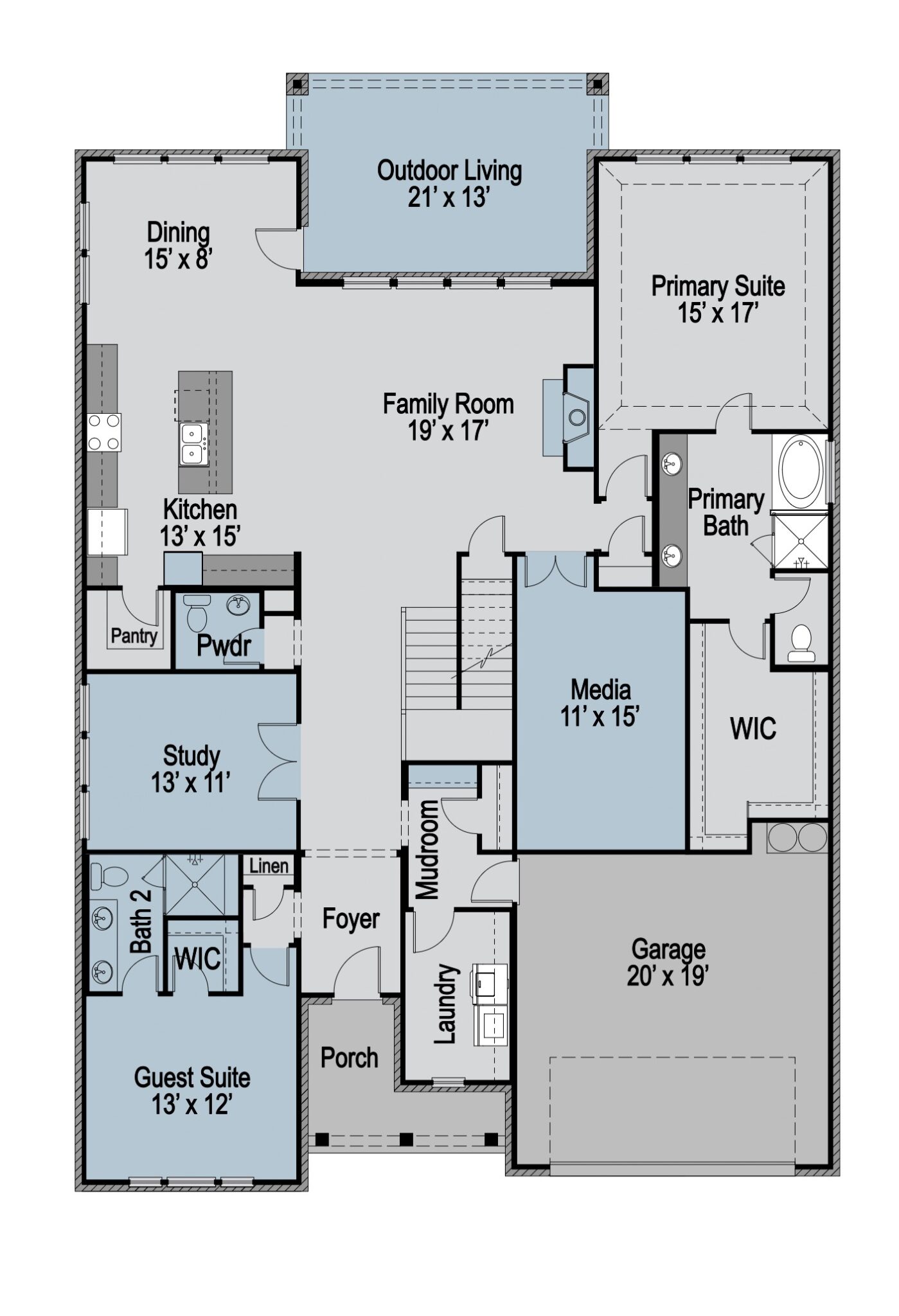 The layout of 3002 Wallis first floor