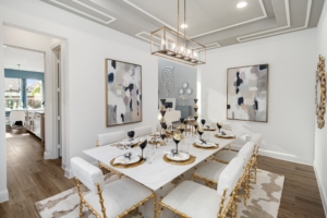 Tray Ceiling in Dining Room