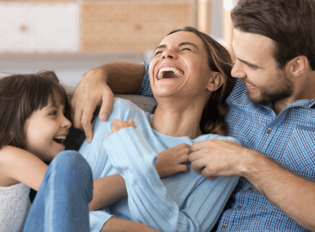 Family loving their new Home