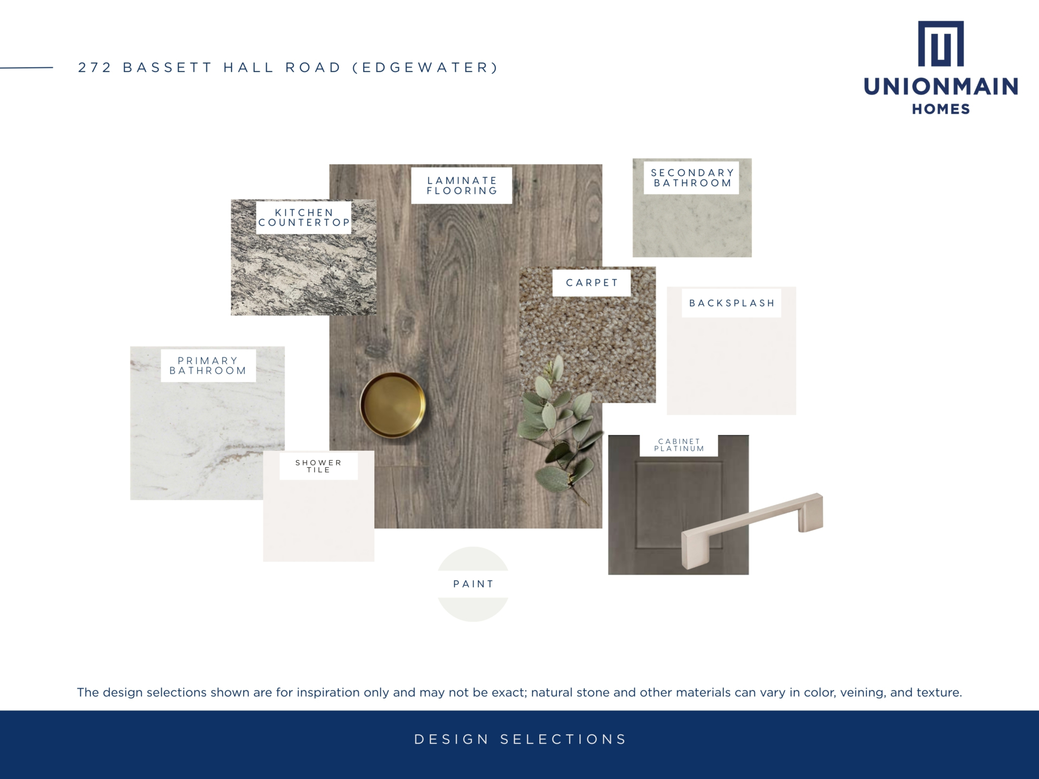 The design selections in 272 Bassett Hall Road including the flooring, cabinets and countertops.