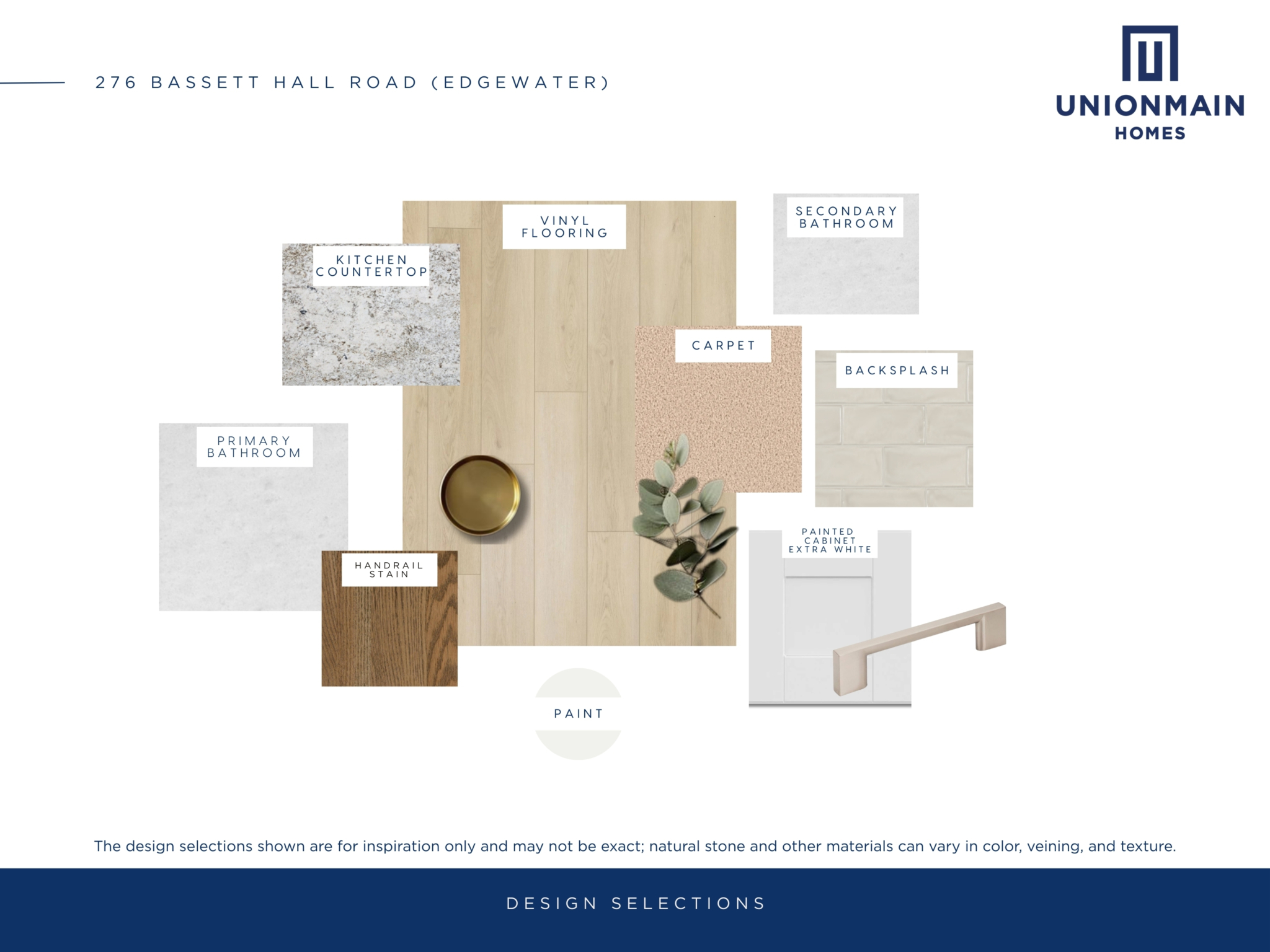 The design selections in 276 Bassett Hall Road including the flooring, cabinets and countertops.