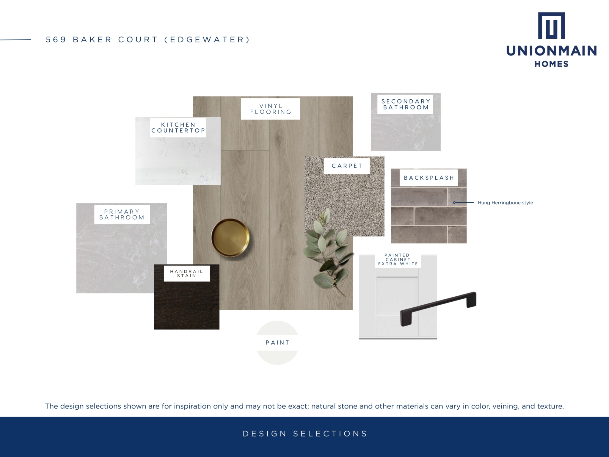 569 Baker Court design selections including the flooring, cabinets, and countertops.